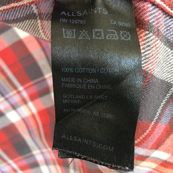 COPY - All saints. Checkered shirt - Picture 5 of 6